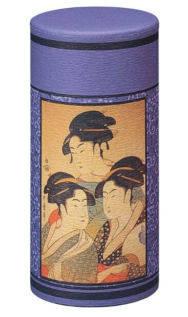 Boîte à thé 200 grs en fer blanc recouvert d'un joli papier traditionnel Washi avec un double couvercle pour assurer une protection supplémentaire contre l’air et l’humidité.