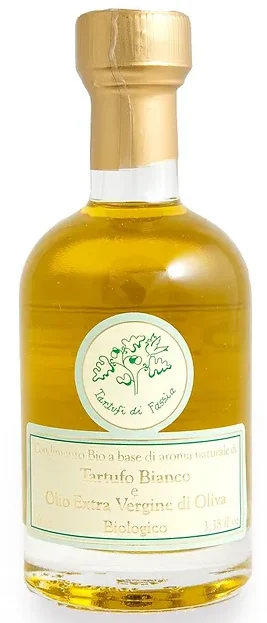 Huile d’olive bio à la truffe blanche La Tenuta di Fassia avec un goût de truffe délicat et authentique .